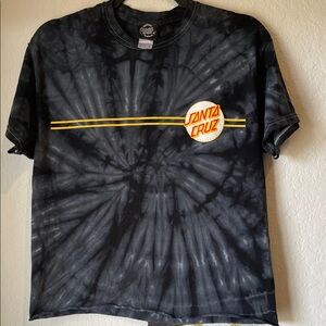 Santa Cruz Black and Yellow Tie-Dye Tee